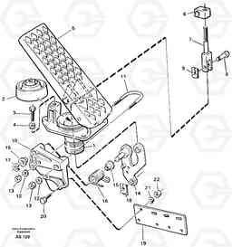 87128 Accelerator pedal L70C SER NO 13116-, SER NO BRAZIL 70007-, Volvo Construction Equipment