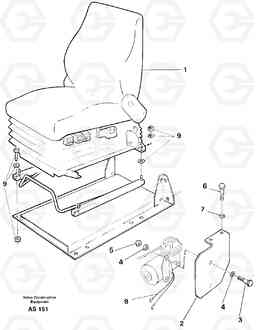 28986 Driver's seat, air suspensioned Isri L70C SER NO 13116-, SER NO BRAZIL 70007-, Volvo Construction Equipment