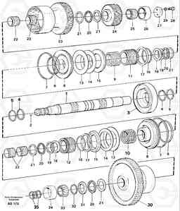 22436 Hydraulic clutch 1:st and 2:nd speeds L70C SER NO 13116-, SER NO BRAZIL 70007-, Volvo Construction Equipment