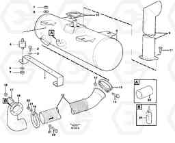 44460 Exhaust system L70C SER NO 13116-, SER NO BRAZIL 70007-, Volvo Construction Equipment