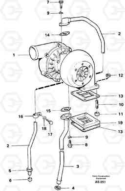 55768 Turbocharger with fitting parts L70C SER NO 13116-, SER NO BRAZIL 70007-, Volvo Construction Equipment
