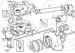 29720 Water pump, thermostat housing L70C SER NO 13116-, SER NO BRAZIL 70007-, Volvo Construction Equipment