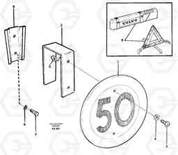 1180 50 km/h Sign L70C SER NO 13116-, SER NO BRAZIL 70007-, Volvo Construction Equipment