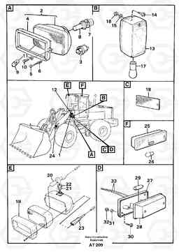 97863 Lighting, front L90C, Volvo Construction Equipment