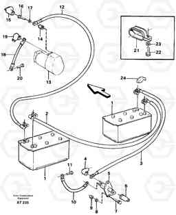 92504 Battery with assembling details L90C, Volvo Construction Equipment