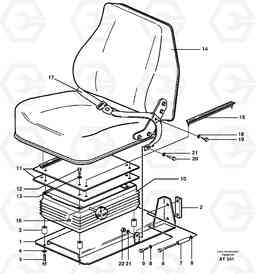 92672 Operator seat with fitting parts L90C, Volvo Construction Equipment