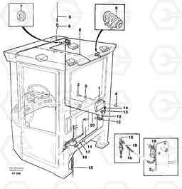 92297 Cable harness for radio. L90C, Volvo Construction Equipment