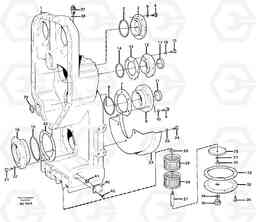 25485 Transfer case, housing and covers L150C S/N 2768-SWE, 60701-USA, Volvo Construction Equipment