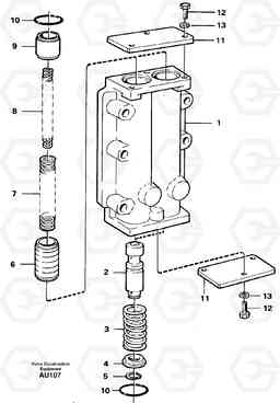 10388 Pressure limiting valve L150C S/N 2768-SWE, 60701-USA, Volvo Construction Equipment