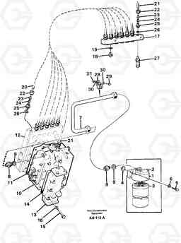 92935 Oil filter and testing block L150C S/N 2768-SWE, 60701-USA, Volvo Construction Equipment