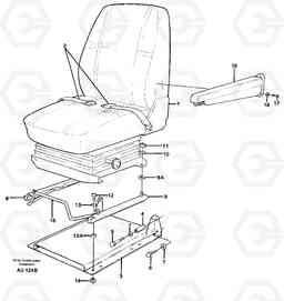 60103 Operator seat with fitting parts L150C S/N 2768-SWE, 60701-USA, Volvo Construction Equipment