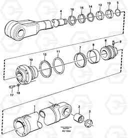4150 Hydraulic cylinder, lifting L150C S/N 2768-SWE, 60701-USA, Volvo Construction Equipment