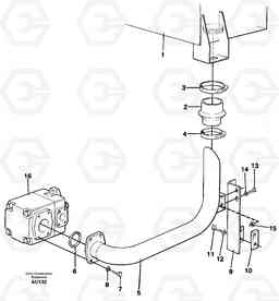 90465 Hydraulic system, suction line L150C S/N 2768-SWE, 60701-USA, Volvo Construction Equipment