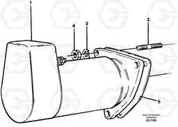 25873 Starter motor with assembling details L150C S/N 2768-SWE, 60701-USA, Volvo Construction Equipment