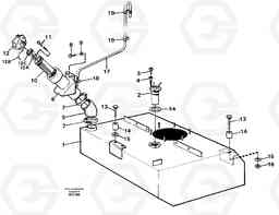 73927 Fuel tank with fitting parts L150C S/N 2768-SWE, 60701-USA, Volvo Construction Equipment