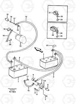 50688 Battery with assembling details L150C S/N 2768-SWE, 60701-USA, Volvo Construction Equipment