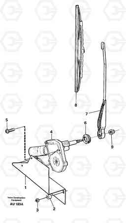 84306 Windshield wiper, rear L150C S/N 2768-SWE, 60701-USA, Volvo Construction Equipment