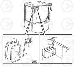 89710 Rear view mirror L150C S/N 2768-SWE, 60701-USA, Volvo Construction Equipment