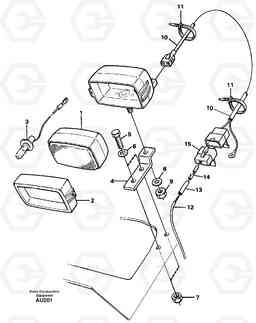 52814 Attachment light. L150C S/N 2768-SWE, 60701-USA, Volvo Construction Equipment