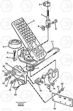 83179 Pedal L150C S/N 2768-SWE, 60701-USA, Volvo Construction Equipment