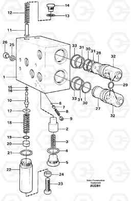 20737 Relief valve. L150C S/N 2768-SWE, 60701-USA, Volvo Construction Equipment