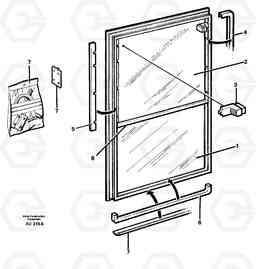 24289 Sliding window. L150C S/N 2768-SWE, 60701-USA, Volvo Construction Equipment