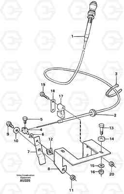 48069 Hand throttle control. L150C S/N 2768-SWE, 60701-USA, Volvo Construction Equipment