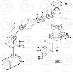 84154 Oil-bath precleaner. L150C S/N 2768-SWE, 60701-USA, Volvo Construction Equipment