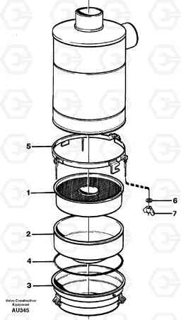 84645 Air filter. L150C S/N 2768-SWE, 60701-USA, Volvo Construction Equipment