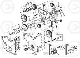 56081 Timing gear casing and gears. L150C S/N 2768-SWE, 60701-USA, Volvo Construction Equipment