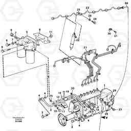 27125 Fuel pipes, injection pump - fuel filter. L150C S/N 2768-SWE, 60701-USA, Volvo Construction Equipment
