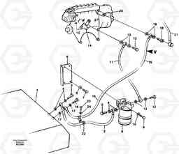 22753 Fuel pipes, fuel tank - injection pump. L150C S/N 2768-SWE, 60701-USA, Volvo Construction Equipment