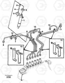 10139 Fuel lines, injectors L150C S/N 2768-SWE, 60701-USA, Volvo Construction Equipment