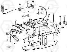 62679 Alternator with fitting parts, 100A L150C S/N 2768-SWE, 60701-USA, Volvo Construction Equipment