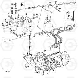 27126 Fuel pipes, injection pump - fuel filter. L150C S/N 2768-SWE, 60701-USA, Volvo Construction Equipment