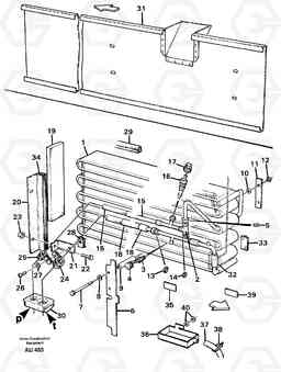 57778 Evaporator with fitting parts. L150C S/N 2768-SWE, 60701-USA, Volvo Construction Equipment