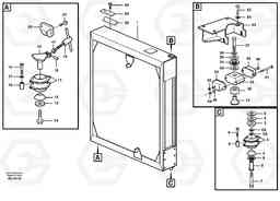 84406 Radiator with fitting parts. L150C S/N 2768-SWE, 60701-USA, Volvo Construction Equipment