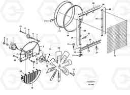 88182 Fan and fan shroud. L150C S/N 2768-SWE, 60701-USA, Volvo Construction Equipment