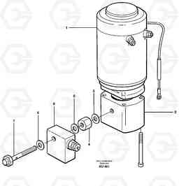 21205 Pump unit. L150C S/N 2768-SWE, 60701-USA, Volvo Construction Equipment