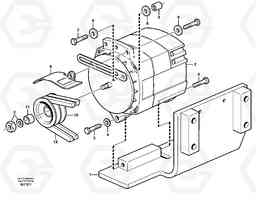 29751 Alternator with fitting parts, 100A. L150C S/N 2768-SWE, 60701-USA, Volvo Construction Equipment