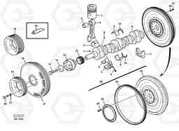 11324 Crankshaft and related parts L180C S/N 2533-SWE, 60465-USA, Volvo Construction Equipment