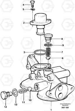 52832 Oil filter housing L180C S/N 2533-SWE, 60465-USA, Volvo Construction Equipment