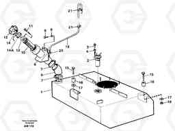 70793 Fuel tank with fitting parts. L180C S/N 2533-SWE, 60465-USA, Volvo Construction Equipment