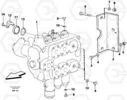 53892 Control valve with fitting parts. L180C S/N 2533-SWE, 60465-USA, Volvo Construction Equipment