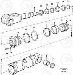 4155 Hydraulic cylinder, lifting. L180C S/N 2533-SWE, 60465-USA, Volvo Construction Equipment