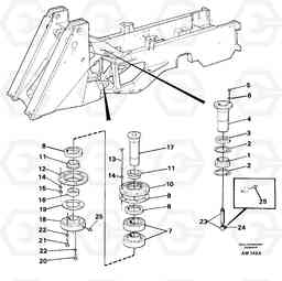 19237 Frame link L180C S/N 2533-SWE, 60465-USA, Volvo Construction Equipment