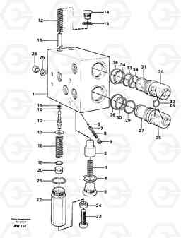 21157 Relief valve. L180C S/N 2533-SWE, 60465-USA, Volvo Construction Equipment