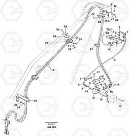 45505 Hydraulic system for attachment bracket. L180C S/N 2533-SWE, 60465-USA, Volvo Construction Equipment