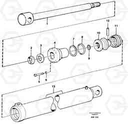 28783 Hydraulic cylinder. L180C S/N 2533-SWE, 60465-USA, Volvo Construction Equipment