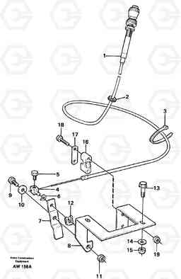 48071 Hand throttle control. L180C S/N 2533-SWE, 60465-USA, Volvo Construction Equipment